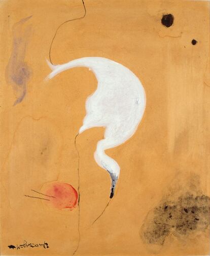 'Composición I' de Theo Wolvecamp es otra obra de la exposición 'Miró y Cobra: el gozo de la experimentación'.