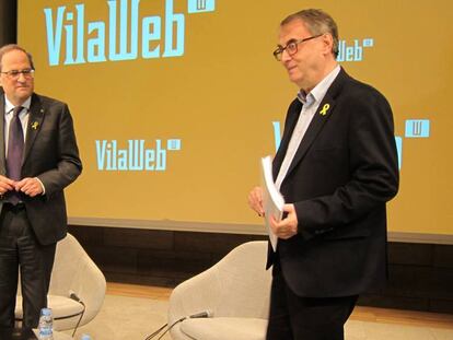 Quim Torra i el periodista Vicent Partal.