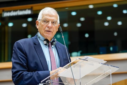 Josep Borrell, durante el debate de este miércoles en el Parlamento Europeo.