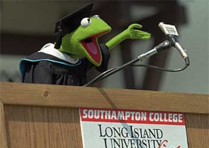 La rana Gustavo, uno de los personajes vendidos por Jim Henson a la compañía, en la Universidad de Southampton.