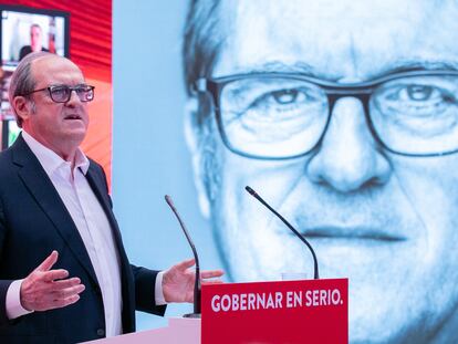 Presentación de la campaña de Ángel Gabilondo, este sábado en Madrid.