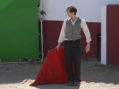Adrien Brody, el pasado miércoles durante el rodaje en Salamanca de <i>Manolete.</i>