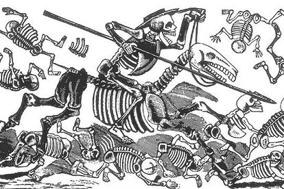 &#39;Ésta es de don Quijote la primera, la sin par, la gigante calavera&#39;, del mexicano José Guadalupe Posada (1852-1931).