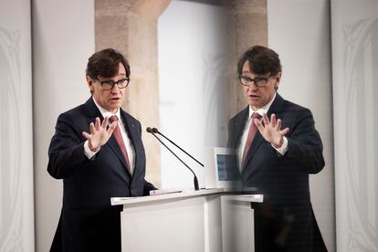 El presidente de la Generalitat, Salvador Illa, comparece ante los medios despus de la reunin del Govern en el Palau de la Generalitat. Foto: Gianluca Battista