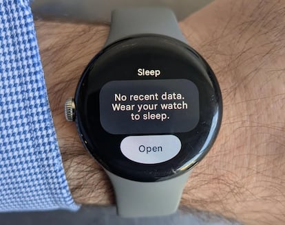 Error Pixel Watch con los datos del sueño