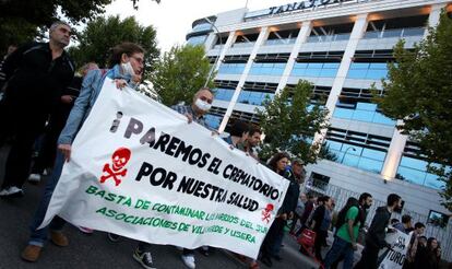 Manifestación de los vecinos de Usera y Villaverde el pasado martes.