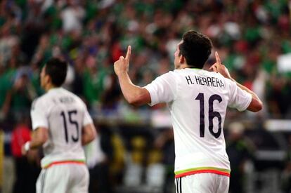 Herrera celebra su gol.