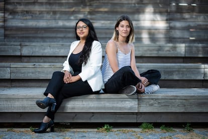 Margarita Guerrero Calderón y Elena Ruiz Cebrián, líderes del Consejo de la juventud, en Madrid.