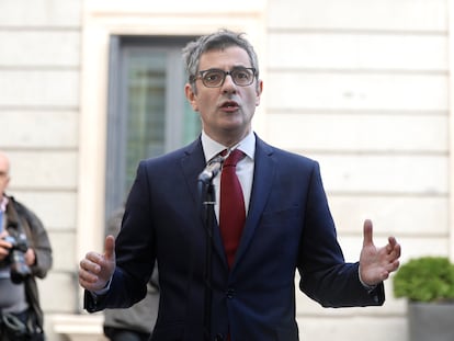 Félix Bolaños, este jueves, en el Congreso.