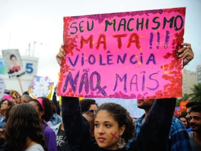 Manifestante na Marcha das Vadias, em agosto do ano passado.