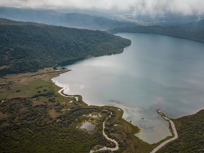 Vista de la Laguna de Chingaza, la principal fuente de agua de Bogotá, en el Parque Nacional Natural Chingaza, Colombia, el 19 de marzo.