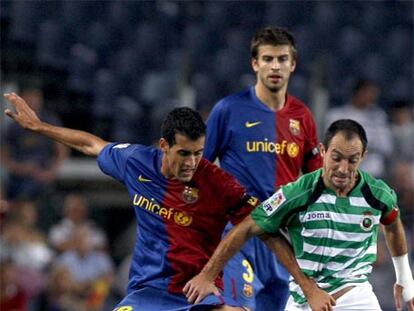 Sergio Busquets, durante su debut en el Camp Nou.