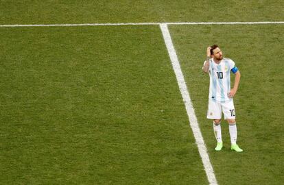 Messi, después del segundo gol de Croacia.