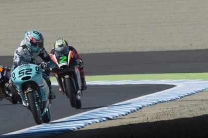 Danny Kent, durante el gran premio de Japón.