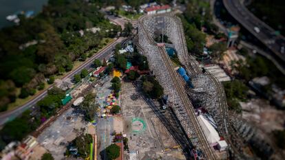Vista aérea de las instalaciones del parque de atracciones del bosque de Chapultepec