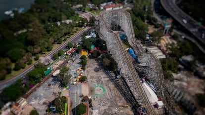 Vista aérea de las instalaciones del parque de atracciones del bosque de Chapultepec