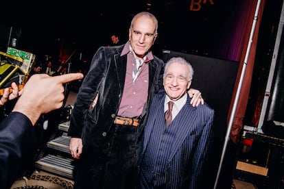 Daniel Day-Lewis and Martin Scorsese at the National Board of Review gala honoring the filmmaker, on January 11, 2024 in New York.