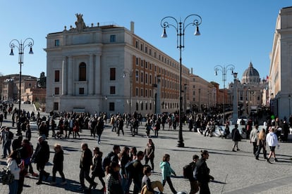 La Piazza Pia, tras la renovación en una foto del 27 de diciembre de 2024.