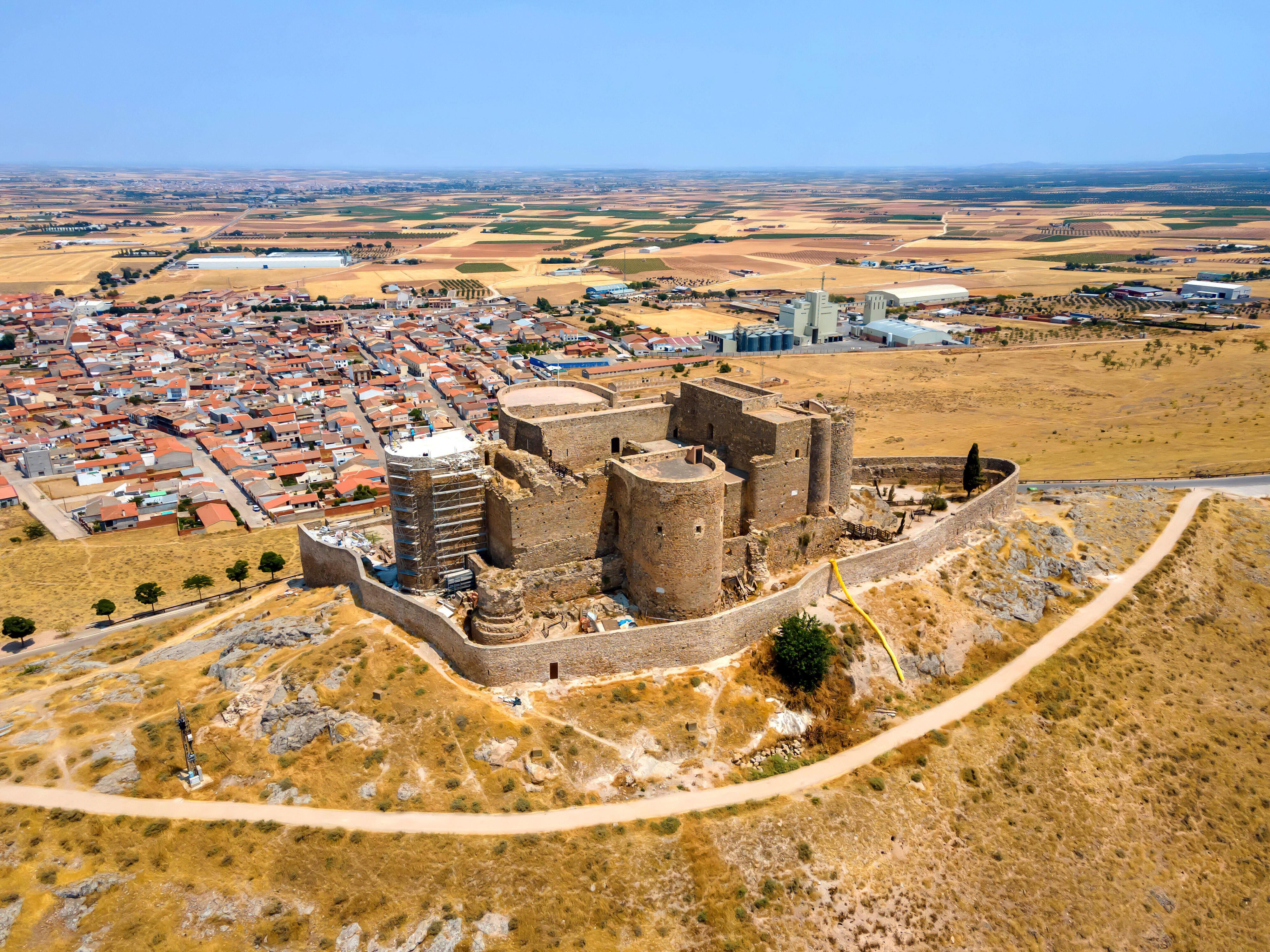 Vista aérea del castillo de Consuegra.