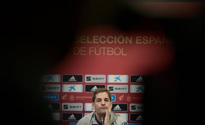 Robert Moreno, en la sala de prensa del Carranza después del España-Malta.