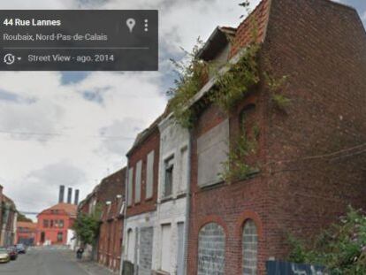 Vista de una calle de Roubaix en Googlemaps.
