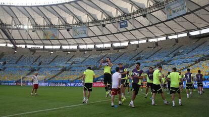 Los jugadores de España entrenan en Maracaná