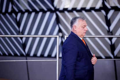 El primer ministro húngaro, Viktor Orbán, este jueves en Bruselas.