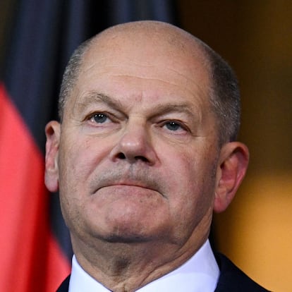 German Chancellor Olaf Scholz attends a media briefing at the Chancellery after sacking Finance Minister Christian Lindner following a meeting with the heads of the so-called "Traffic Light Coalition" of the Social Democratic Party (SPD), the Greens and Lindner's Free Democratic Party (FDP), in Berlin, Germany, November 6, 2024. REUTERS/Annegret Hilse     TPX IMAGES OF THE DAY