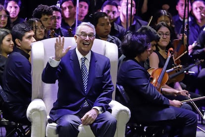 El empresario Salinas Pliego, durante el Festival de las Ideas en Puebla.