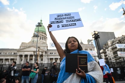 Manifestación en defensa de las universidades públicas en Buenos Aires, el 2 de octubre.