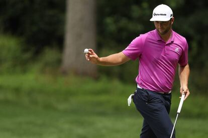 Jon Rahm, tras un birdie en el hoyo 13.