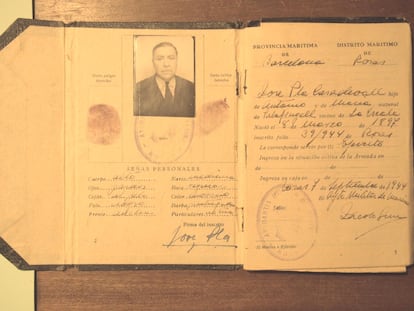 La libreta de inscripción marítima de Josep Pla.