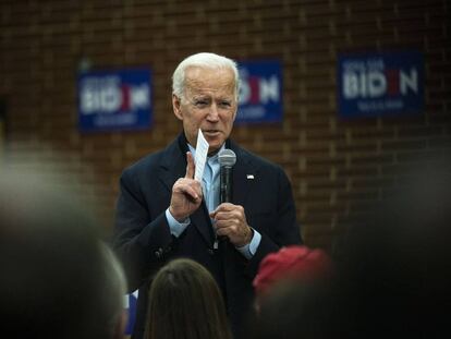 El exvicepresidente Joe Biden, en Iowa.