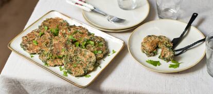 Unas tortitas de espinacas para una Navidad vegetariana