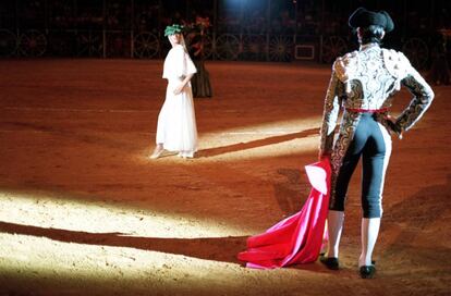Ensayo de la obra 'Don Juan en los ruedos' por la compañía La Cuadra de Sevilla dirigida por Salvador Távora, en el 2000.