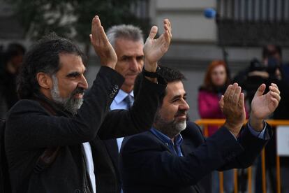 Jordi Cuixart, president d'Òmnium (esquerre) i Jordi Sànchez, president de l'ANC.