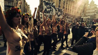 Protesta de Femen en París.