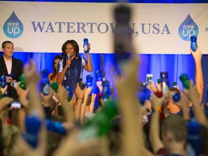 Michelle Obama, en un acto de promoci&oacute;n de la iniciativa &#039;Bebe&#039;.