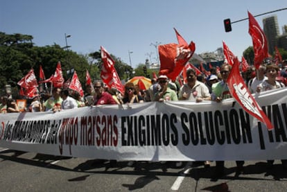 Manifestación de trabajadores de Marsans, el pasado mayo en Madrid.