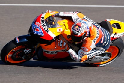 El australiano Casey Stoner, durante el Gran Premio de Indianápolis.