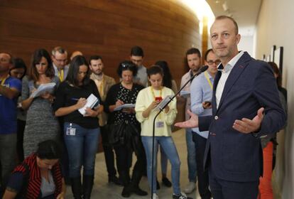 Alexis Marí, destituido como portavoz parlamentario de C's, en las Cortes Valencianas.