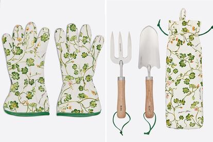 Quienes deseen dedicar tiempo a cuidar sus plantas pueden hacerlo con este set de jardinería de Dior, con guantes a juego.