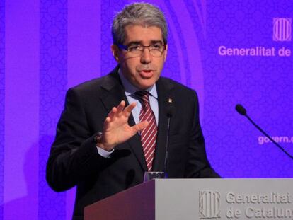 El portavoz de la Generalitat, Francesc Homs, durante la rueda de prensa.