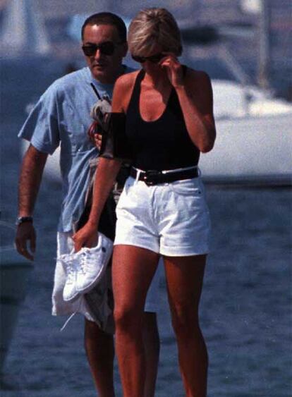 Diana de Gales y Dodi al Fayed, en agosto de 1997 en Saint-Tropez.