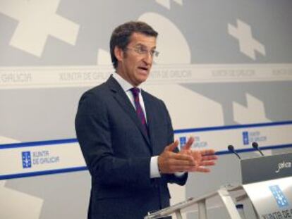 Alberto Nuñez Feijóo, ayer en rueda de prensa.
