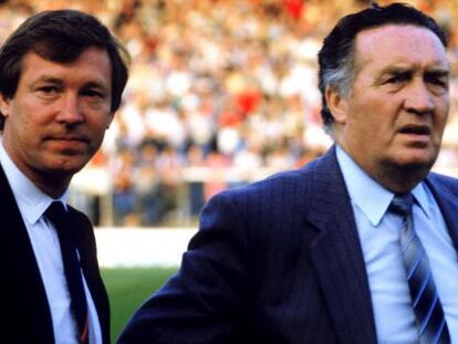 Jock Stein con Sir Alex Ferguson. 