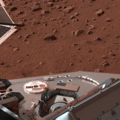 Imagen del suelo de Marte captada por la sonda Phoenix de la NASA