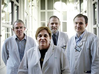 De izquierda a derecha, Josep Maria Gatell, Teresa Gallart, Josep Maria Miró y Felipe García.
