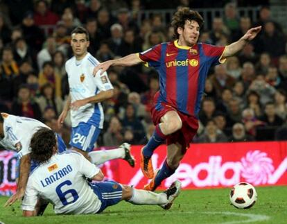 Messi, en un partido frente al Zaragoza.