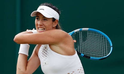 Muguruza, la semana pasada durante el partido de la primera ronda en Wimbledon.